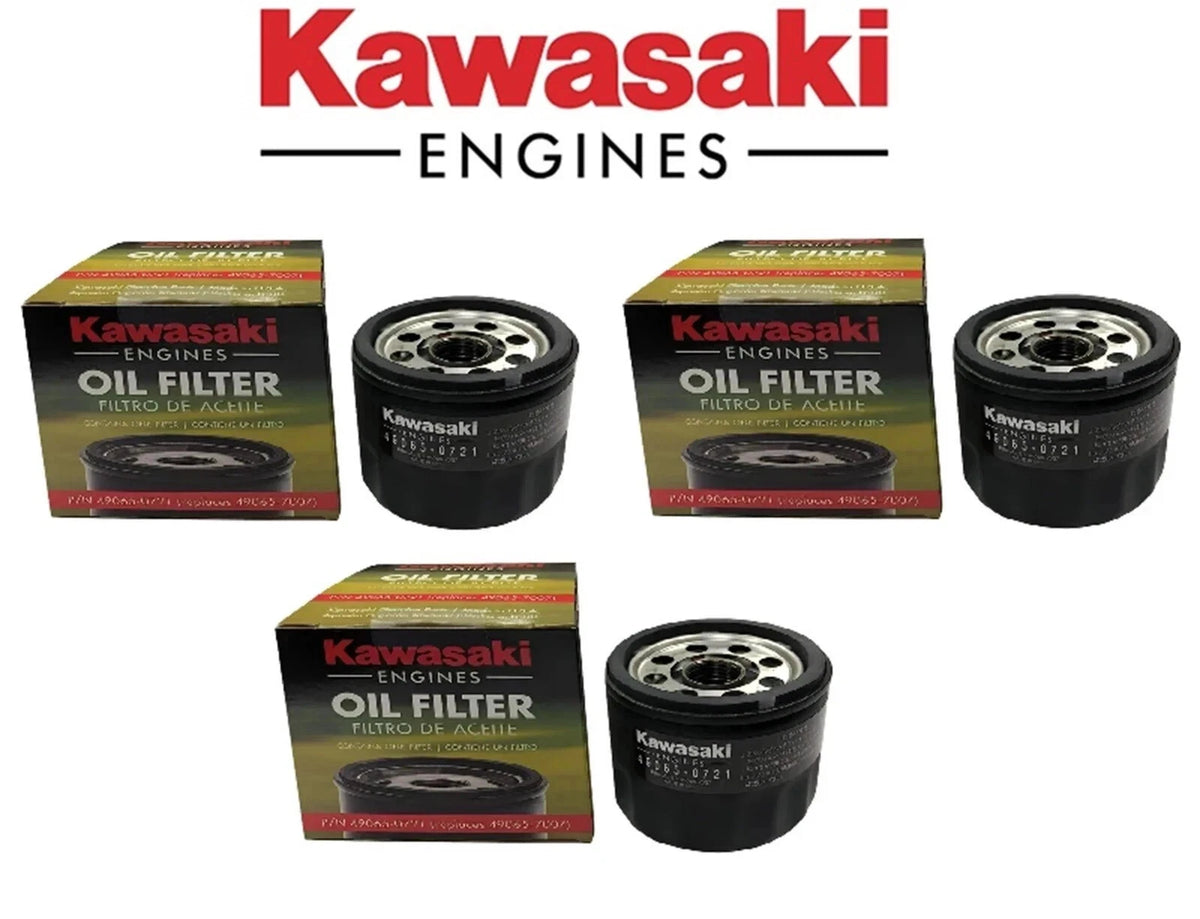 3 GENUINE OEM KAWASAKI ENGINE OIL FILTERS 49065-0721 REPL 49065-7007 FR FS FX