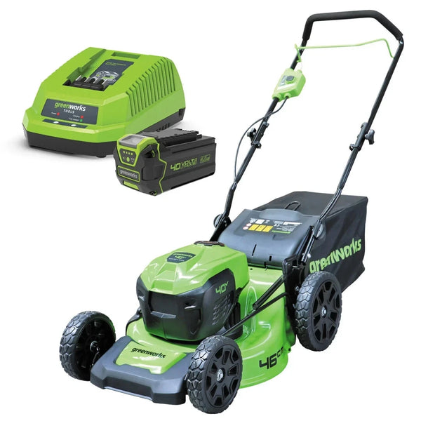 GREENWORKS 40V Brushless Lawnmower 46cm (18″) Kit with 4Ah Battery & Charger