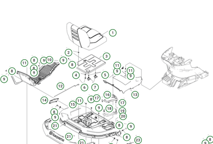 Genuine Husqvarna seat, item 1 in parts diagram