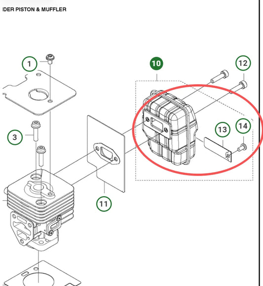 Genuine Husqvarna MUFFLER ASSY 322L 522L  580694902