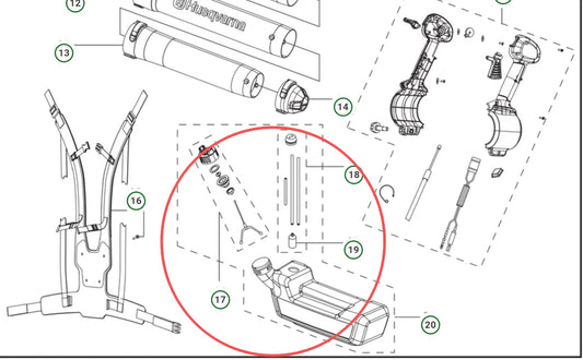 Genuine Husqvarna Fuel Tank Assy For 345BT Blower 548937402