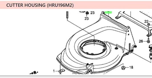 Genuine ALLOY HONDA MOWER CHASSIS BODY For HRU19M2 HRU19M2