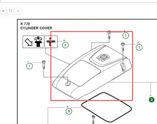 GENUINE HUSQVARNA FILTER COVER ASSY FOR K770 Concrete Saw Demo Saw 583965209