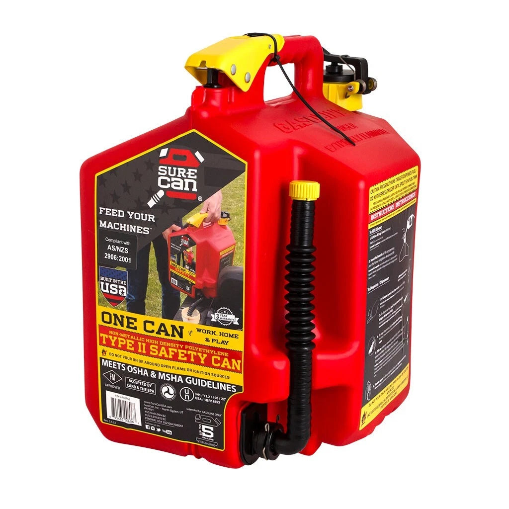 SureCan 2 Gallon Safety Fuel Can Jerry can 18.9Lt (5Gal)