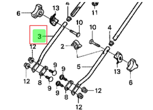 Genuine honda lower handle  suits  HRU196D   1 set