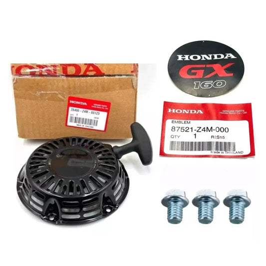 Genuine Honda GX160 Engine Recoil Pull Starter + Screws + Emblem 28400-Z4M-801ZD