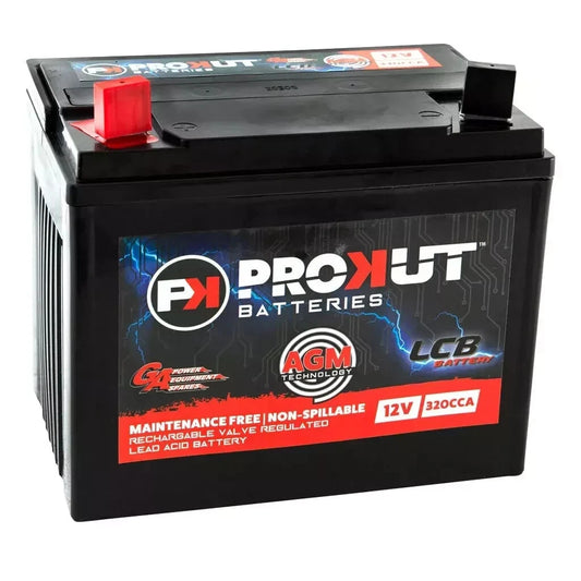 PROKUT Ride On Mower AGM 12 Volt Ztr Battery U1 MaintenanceFree 320cca Husqvarna
