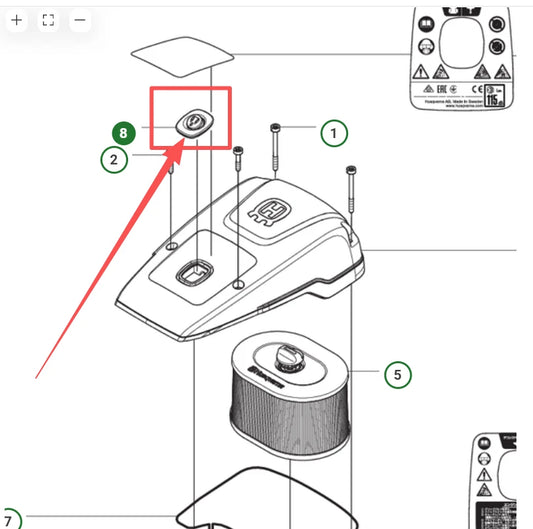GENUINE HUSQVARNA K970 TOP COVER PLUG Topp DK 585428301
