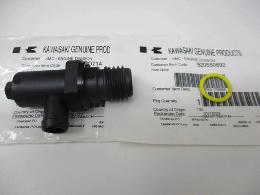 Genuine Kawasaki 49116-0714 Oil Drain Valve 92055-0892 O-Ring FS541V FS730V
