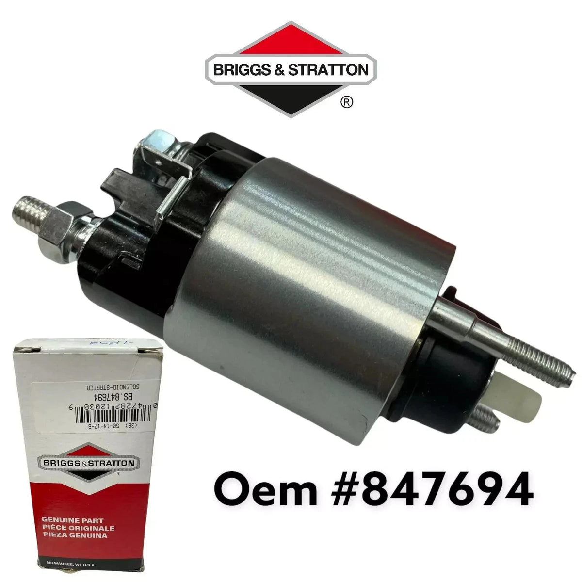 GENUINE OEM BRIGGS&STRATTON 847694 - 84008635 SOLENOID-STARTER
