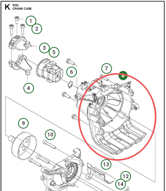 Genuine Husqvarna CLUTCH DRUM HOUSING ASSY 322L 522L 576410603