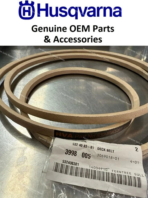 GENUINE DECK BELT FOR 38 INCH HUSQVARNA RIDE ON MOWER TS138 532408381