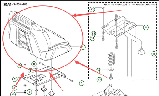 Genuine Husqvarna Mower Seat For R216 R200iX R214TC 589345701