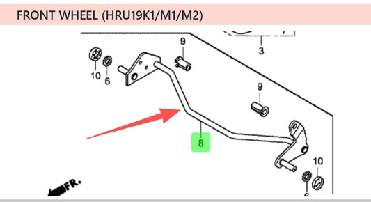 Genuine Honda mower front axle For HRU19M2PKUH 42610-VB4-980