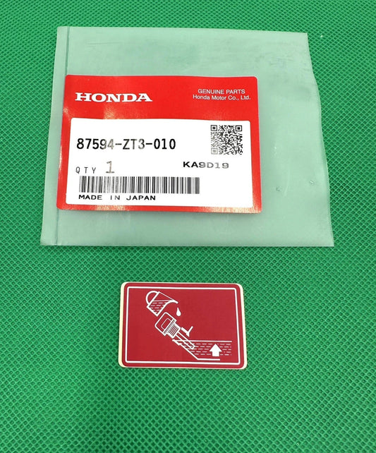 Genuine Honda MARK 87594-ZT3-010 OIL CAUTION  EU2000  EU1000 EU2200 via env.