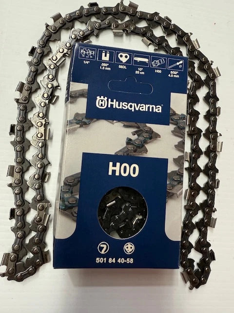 Husqvarna 10' Micro Chisel H00 Chainsaw Chain 1/4' Pitch, 050' Gauge, 58DL