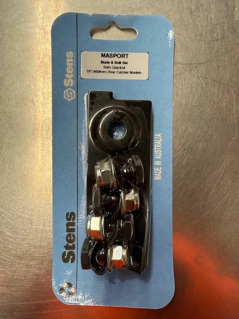 AUSTRALIAN MADE 4 X Blades, Bolt Kit Fits 18' Masport & Morrison  780658 529594