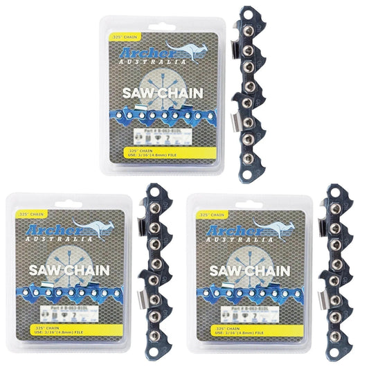 3x Genuine Archer Chainsaw Chain 64DL 325 .050 fits 15' Bar Husqvarna 257 262