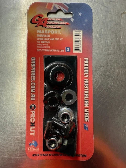 529594 REPLACEMENT LAWN MOWER BLADE & BOLT SET SUIT MASPORT 18' CUT BNC5345